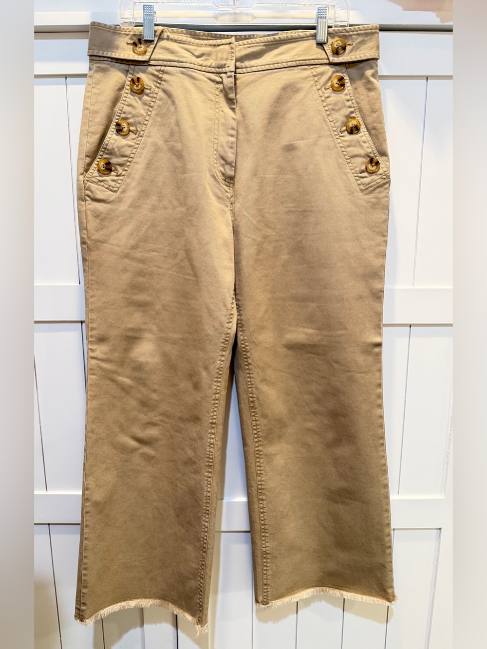 Derek Lam 10 Crosby Beige Cotton Cropped Pants